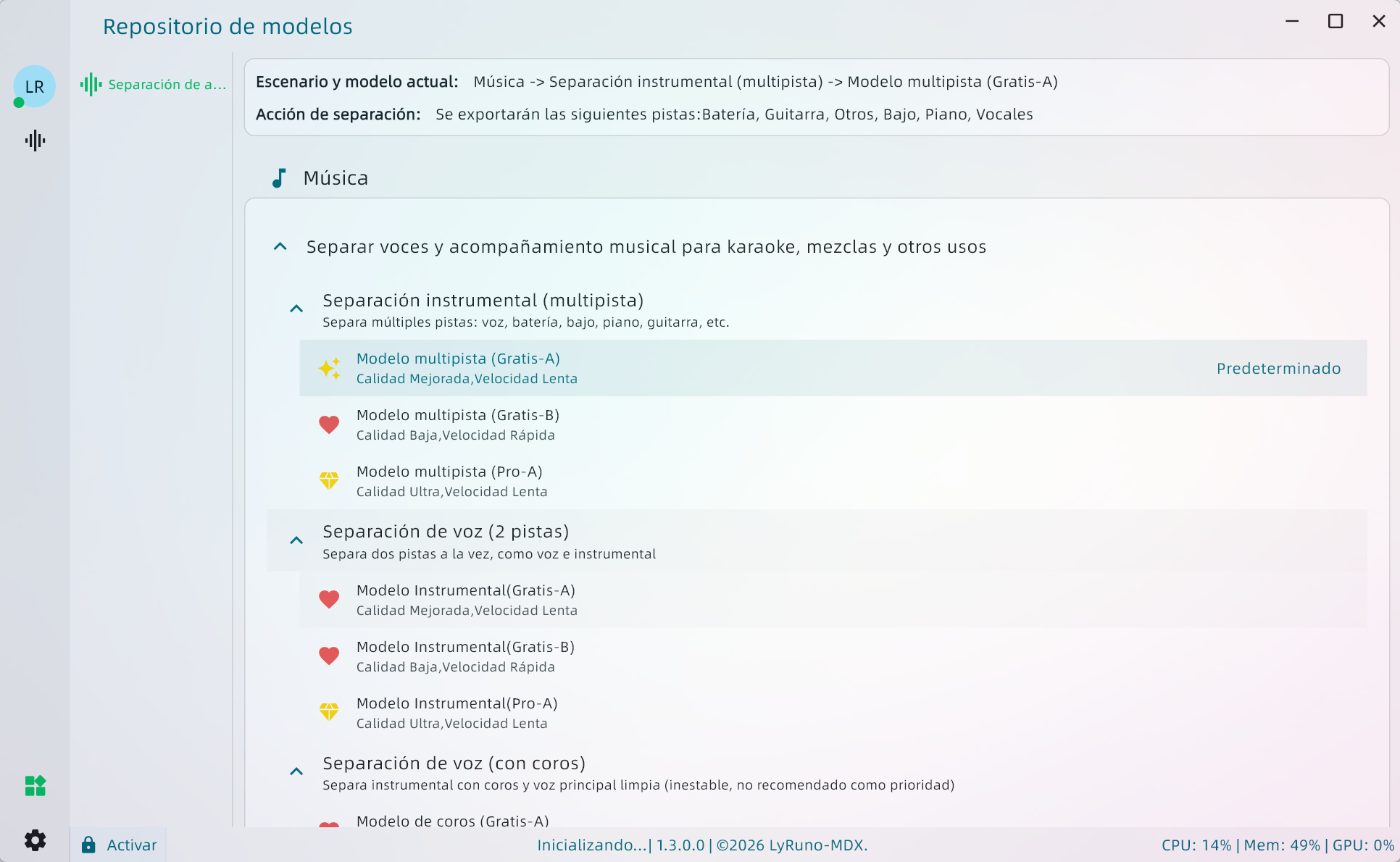 Hacer clic en Proceso